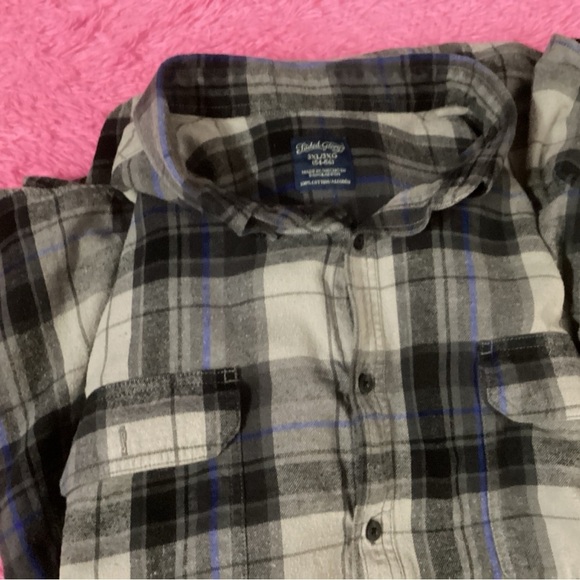 FADED GLORY MENS 3XL BLUE & GRAY PLAID LONG SLEEVE SHIRT - Picture 1 of 3